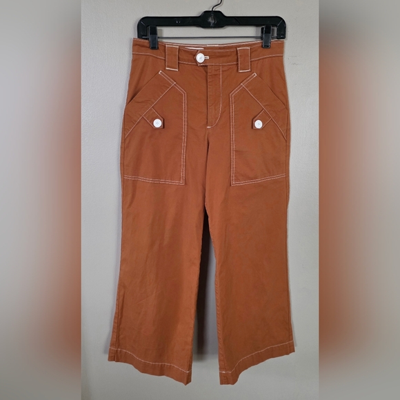 Maeve by Anthropologie Cropped Wide-Leg Carpenter Pant Size 6 - Picture 3 of 15